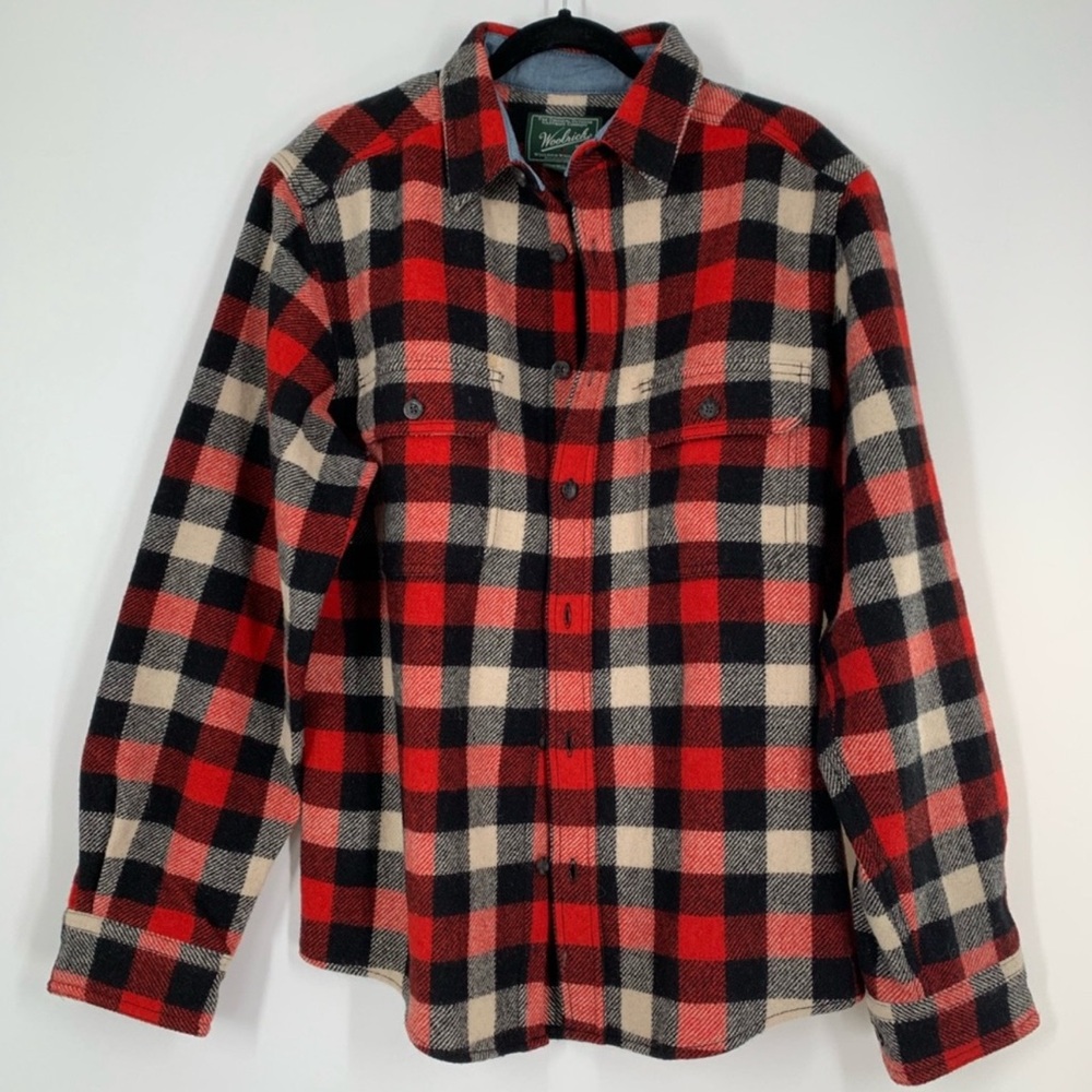 Woolrich Men's Red and Black Plaid Shirt
